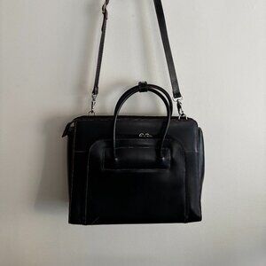 $255 McKlein Lake Forest Black Leather Laptop Briefcase + Removable Sleeve